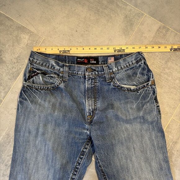 Ariat FR M3 Loose Straight Jeans 36x32 Cat 2 Lot of 2 Workwear Blue Wash GUC - Picture 13 of 16